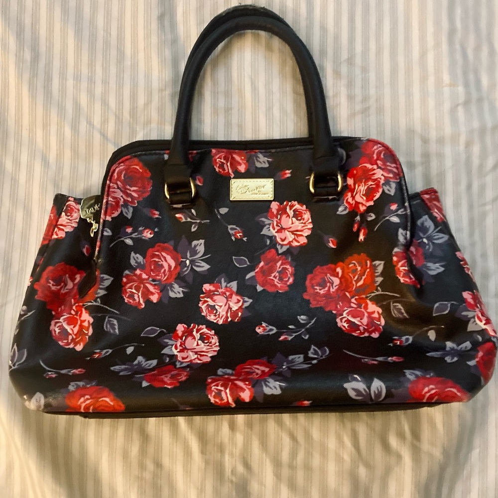 Luv Betsey black and red floral satchel by Betsey Johnson handbag
